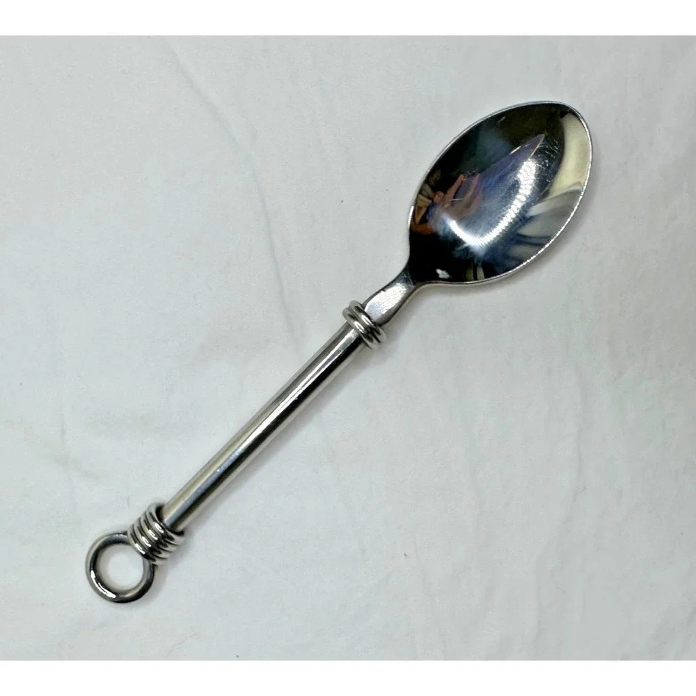 pier 1 imports spoon Stainless flatware 18/8 Rope Ring Wrapped 6 1/2 in MOD
